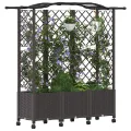 vidaXL Hochbeet mit Rankgitter und Dach Braun 163 x 40 x 144 cm PP, Garten & Terrasse, moderner Kräutertopf, Hochbeet mit Dach, mobil, Gemüse, Urbane Gartenideen - Thumbnail 1