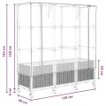 vidaXL Gartenplanter mit Gewächshausabdeckung und Rädern 3 STK. Braun, Garten- und Terrassenbox, modern, rechteckig mit mobilen Pflanzcontainer, höhenverstellbar, wasserfest - Thumbnail 10