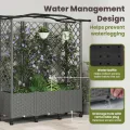 vidaXL Hochbeet mit Rankgitter und Dach Hellgrau 163 x 40 x 144 cm PP, Garten & Terrasse, moderner Kräutertopf, Hochbeet mit Dach, mobil, Gemüse, Urbane Gartenideen - Thumbnail 5