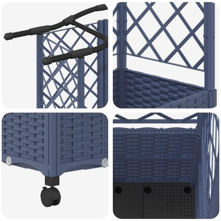 vidaXL Hochbeet mit Rankgitter und Dach Grau 163 x 40 x 144 cm PP, Garten & Terrasse, moderner Kräutertopf, Hochbeet mit Dach, mobil, Gemüse, Urbane Gartenideen – Bild 9