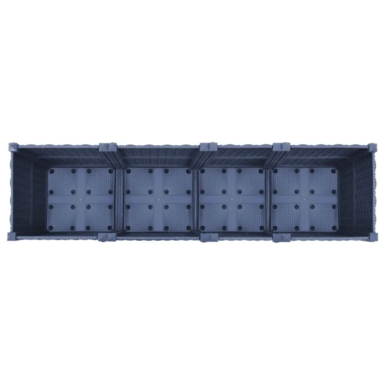 vidaXL Gartenpflanzer mit Rädern Blaugrau 160 x 40 x 48 cm PP, Moderner Garten- und Terrassenpflanzer, wetterfestes Gefäß für Balkon, Terrasse oder Gemüseanbau – Bild 7