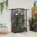 vidaXL Hochbeet mit Rankgitter und Dach Braun 124 x 40 x 129 cm PP, Garten & Terrasse, moderner Kräutertopf, Hochbeet mit Dach, mobil, Gemüse, Urbane Gartenideen - Thumbnail 2