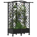 vidaXL Hochbeet mit Rankgitter und Dach Schwarz 124 x 40 x 129 cm PP, Garten & Terrasse, moderner Kräutertopf, Hochbeet mit Dach, mobil, Gemüse, Urbane Gartenideen - Thumbnail 1