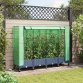 vidaXL Pflanzgefäß für den Garten, mit Abdeckung für Gewächshaus und Rollen, 4 Stück, Polypropylen, für Garten und Terrasse, rechteckig, modern, mit beweglichem Becken, höhenverstellbar, wasserfest - Thumbnail 9