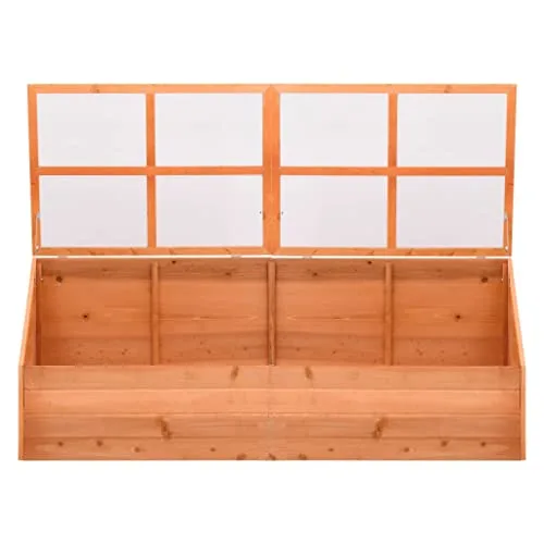 PC-Platte Holz Gewächshaus 180x57x62 cm, Pflanzenhaus aus Holz mit Scharnierdeckel, Frühbeet für Kräuter und Setzlinge, Robustes Gewächshaus für Pflanzen und Gemüse im Außenbereich – Bild 10