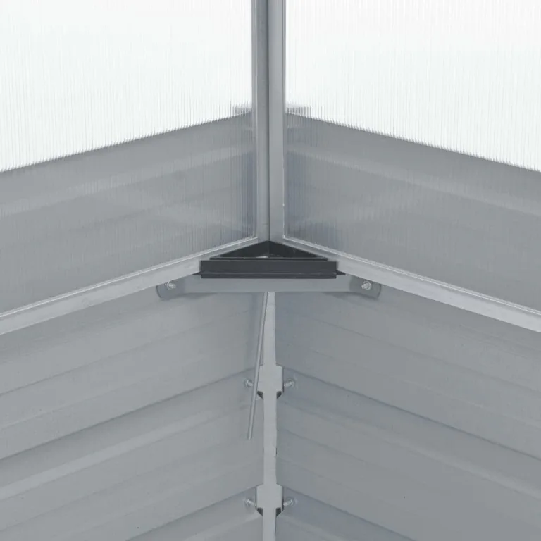 Gewächshaus Grau aus verzinktem Stahl 100×100×85 cm mit abnehmbarem Dach und Sicherheitskanten, ideal für Balkon Terrasse Garten, frostbeständig und einfach zu montieren – Bild 5