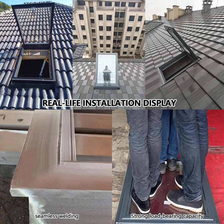 Dachfenster aus Aluminiumlegierung, für den Außenbereich, Lüftungsfenster mit Beleuchtung, Kellerabluft-Dachfenster für Wintergärten und Dachböden. – Bild 4