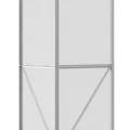 Outsunny Gewächshaus aus Polycarbonat und Alu mit Schiebetür, aufklappbaren Dachfenstern, Treibhaus Tomatenhaus Pflanzenhaus für Garten, 192 x 68 x 196 cm, Silber - Thumbnail 9