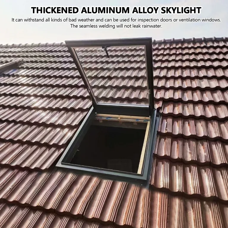 Dachfenster aus Aluminiumlegierung, für den Außenbereich, Lüftungsfenster mit Beleuchtung, wasserdichtes Kellerabluftfenster für Wintergärten und Gartendächer – Bild 3
