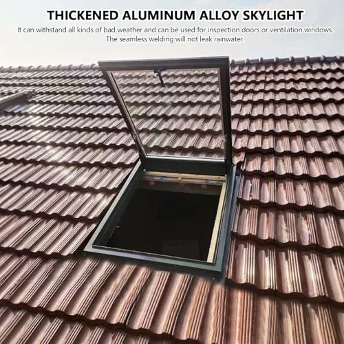 Dachfluchtfenster aus Aluminiumlegierung für den Außenbereich, Lüftungsdachfenster für Keller mit Beleuchtung, wasserdichtes Gartendachfenster für optimale Luftzirkulation. – Bild 10