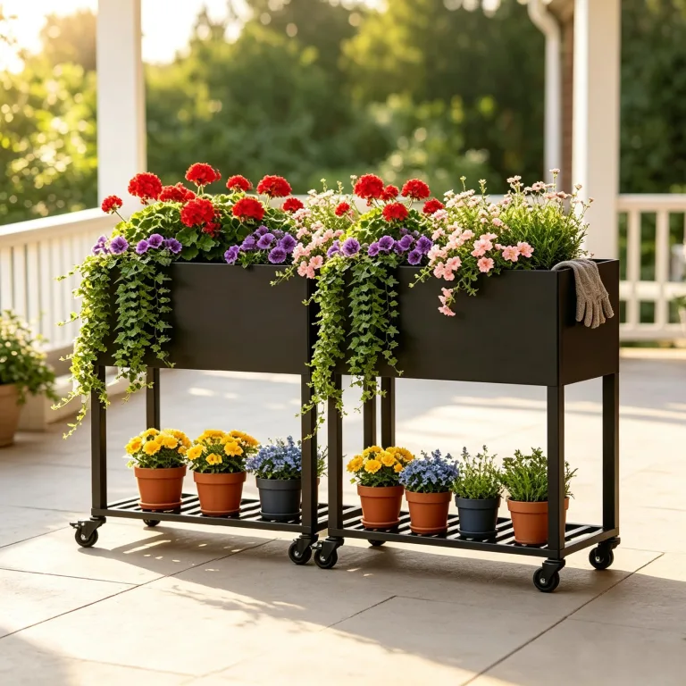 Metall Hochbeet 97 * 38 * 92 cm 2pcs,Wetterfestes Pflanzkübel Außen mit Ablagefach, Für Gemüse Blumen Kräuter, Garten Balkon Terrasse,schwarz – Bild 1