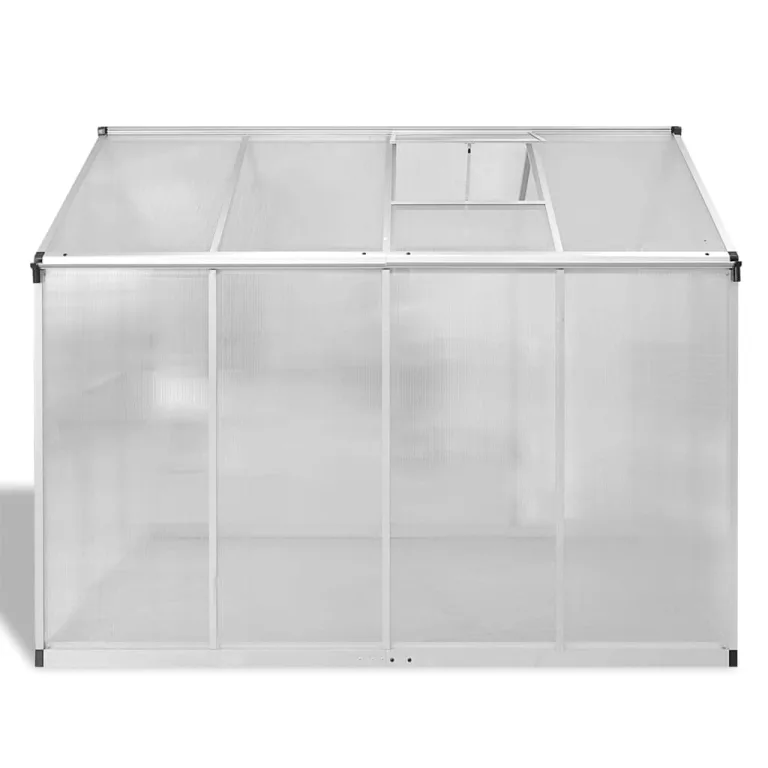 Gewächshaus aus Aluminium mit Fundament 4,6 m², UV-beständige Polycarbonat-Platten, robuste Konstruktion, Belüftungssystem, ideal für Gemüse, Kräuter, Pflanzen im Garten und Terrasse – Bild 3