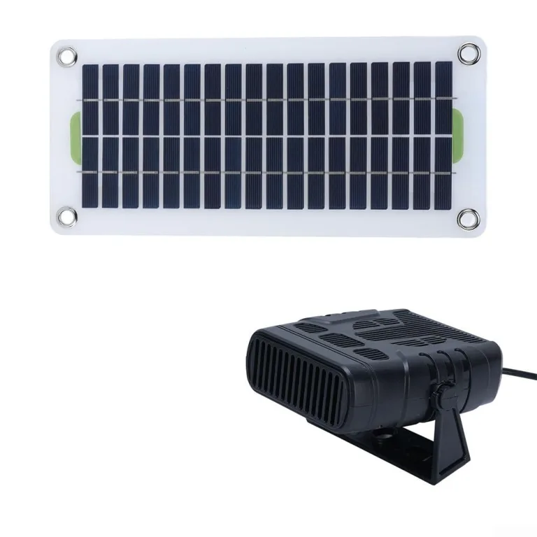 Tragbarer Solarlüfter-Heizgerät 30W 12V mit Kristall-Silizium-Panel für Fahrzeuge und Outdoor, kompakte Warmluftgebläse für Camping und Auto, einfache Bedienung – Bild 6