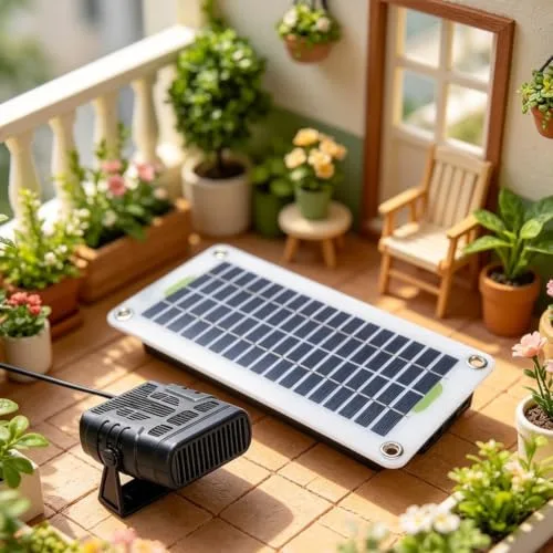 Tragbarer Solarlüfter-Heizgerät 30W 12V mit Kristall-Silizium-Panel für Fahrzeuge und Outdoor, kompakte Warmluftgebläse für Camping und Auto, einfache Bedienung – Bild 10