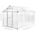 Gewächshaus Aluminium 302x190x195 cm mit UV-beständigen Polycarbonat-Platten, 11,19 m³ Volumen, robuste Konstruktion, Dachfenster mit Schiebefunktion, ideal für Gemüse - Thumbnail 9