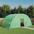 Gewächshaus mit Stahlrahmen grün 24 m² 6x4x2,85 m, wetterfestes Pflanzenhaus mit PE-Abdeckung, Fenster und Belüftung für Gemüseanbau, Tomatenhaus, Balkon, Garten, Outdoor Nutzung - Thumbnail 1