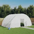 Gewächshaus mit Stahlrahmen und PE Abdeckung Weiß 24 m² 6x4x2,85 m Einzelstück für Garten Balkon Terrasse Gemüseanbau Tomatenhaus Frühbeet mit Fensterbelüftung wetterfest frostschutz Klima - Thumbnail 1