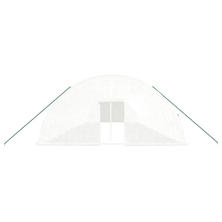 Gewächshaus mit Stahlrahmen Weiß 108 m² 18x6x2,85 m, wetterfestes Pflanzenhaus mit Belüftung, Fenster, Folienzelt für Gemüseanbau, Tomatenhaus, Frühbeet, Balkon, Outdoor, Frostschutz – Bild 3
