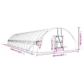 Gewächshaus mit Stahlrahmen Weiß 108 m² 18x6x2,85 m, wetterfestes Pflanzenhaus mit Belüftung, Fenster, Folienzelt für Gemüseanbau, Tomatenhaus, Frühbeet, Balkon, Outdoor, Frostschutz - Thumbnail 9