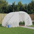 Gewächshaus mit Stahlrahmen Weiß 8 m² 4x2x2 m, wetterfestes Folienzelt mit Fenster und Belüftung, ideal für Gemüseanbau, Tomatenhaus, Frühbeet, Pflanzenhaus für Garten und Terrasse - Thumbnail 1