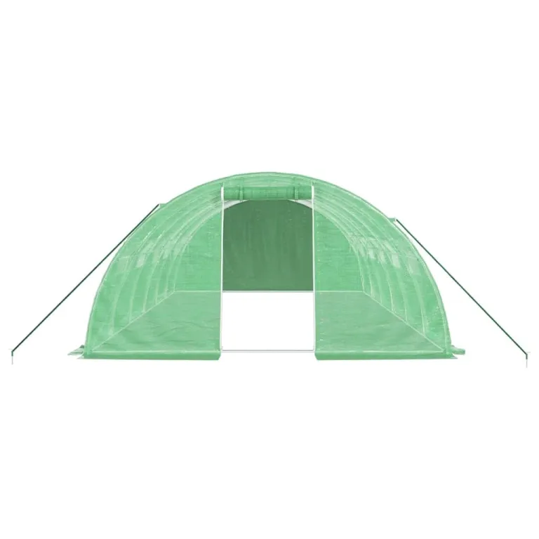 Gewächshaus mit Stahlrahmen und UV-beständiger PE-Abdeckung Grün 24 m² 6x4x2 m mit Fenster, Belüftung, wetterfest für Gemüseanbau, Tomate, Pflanzenhaus, Frühbeet, Balkon, Outdoor – Bild 3