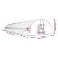 Gewächshaus mit Stahlrahmen Weiß 132 m² 22x6x2,85 m, wetterfestes Pflanzenhaus mit PE-Folie, Fenster und Belüftung für Gemüseanbau, Tomatenhaus, Frühbeet und Balkon - Thumbnail 9
