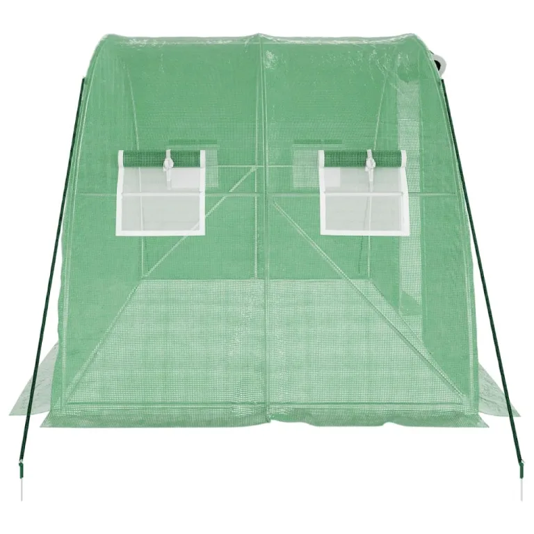 Gewächshaus mit Stahlrahmen Grün 8 m² 4x2x2 m Folienzelt Pflanzenhaus mit Fenster und Belüftung für Gemüseanbau Tomatenhaus Frühbeet Frostschutz Outdoor Garten Terrasse – Bild 4