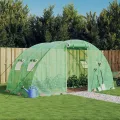 Gewächshaus mit Stahlrahmen Grün 8 m² 4x2x2 m Folienzelt Pflanzenhaus mit Fenster und Belüftung für Gemüseanbau Tomatenhaus Frühbeet Frostschutz Outdoor Garten Terrasse - Thumbnail 1