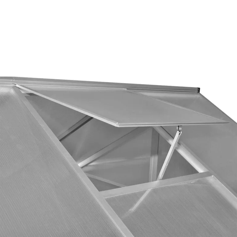 Gewächshaus Aluminium mit 3,46 m² Fläche, UV-beständige Polycarbonatplatten, wetterfestes Tomatenhaus mit Lüftung, ideal für Gemüseanbau, Balkon, Terrasse und Frostschutz – Bild 5