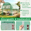 LZQ Begehbares Foliengewächshaus 3x8x2 m – Robustes Tomatenhaus mit verzinktem Stahlrahmen, Reißfester UV-Schutzfolie, Fenstern mit Insektenschutz und 2 Türen, Gewächshaustunnel für Garten & Anzucht - Thumbnail 8