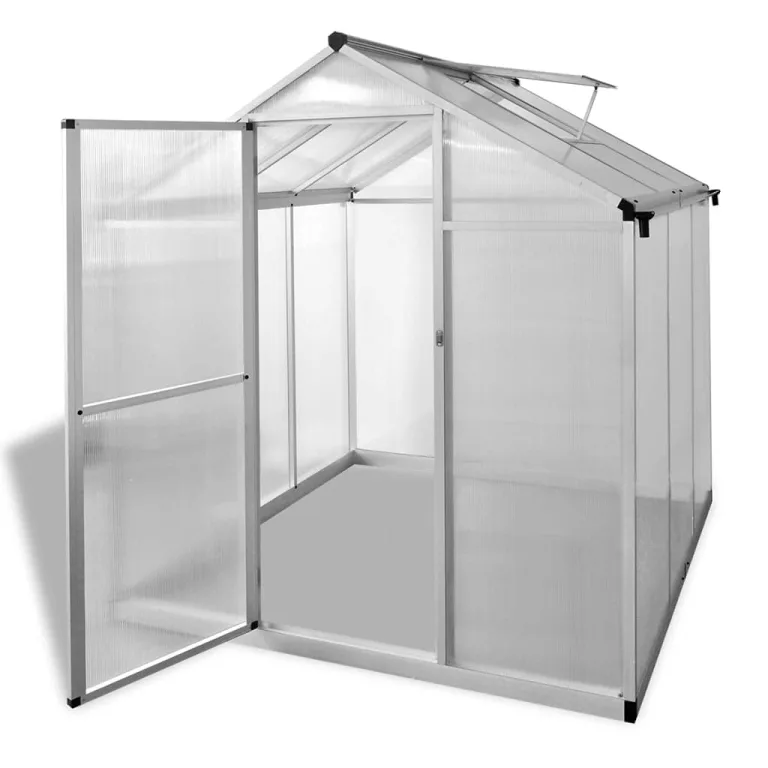 Gewächshaus Verstärkt Aluminium mit 10,53 m² Grundfläche, doppelwandige Polycarbonatplatten, UV-beständig, mit Dachfenstern und Dachrinnensystem für Garten, Outdoor, Tomaten und Gemüse – Bild 10