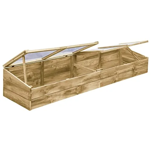 Gewächshaus Imprägniertes Kiefernholz 200 x 50 x 35 cm Garten Treibhaus Frühbeet Anzucht Haus Schutz Outdoor Wärme Frostschutz Gemüse Ernte Wetterfest – Bild 8
