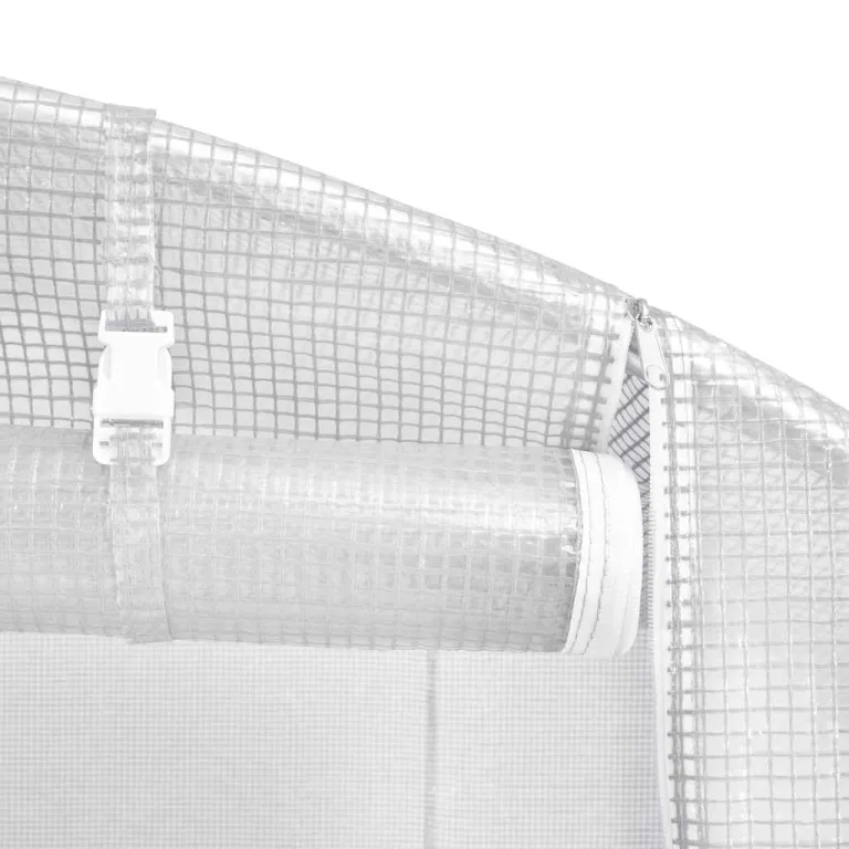 Gewächshaus 4,5 m² mit verzinktem Stahlrahmen und 170 g/m² PE-Netzgewebe, 300x150x200 cm, mit zwei Fenstern und Tür, Schutz für Pflanzen im Garten, Balkon oder Terrasse – Bild 7