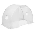 Gewächshaus 4,5 m² mit verzinktem Stahlrahmen und 170 g/m² PE-Netzgewebe, 300x150x200 cm, mit zwei Fenstern und Tür, Schutz für Pflanzen im Garten, Balkon oder Terrasse - Thumbnail 2