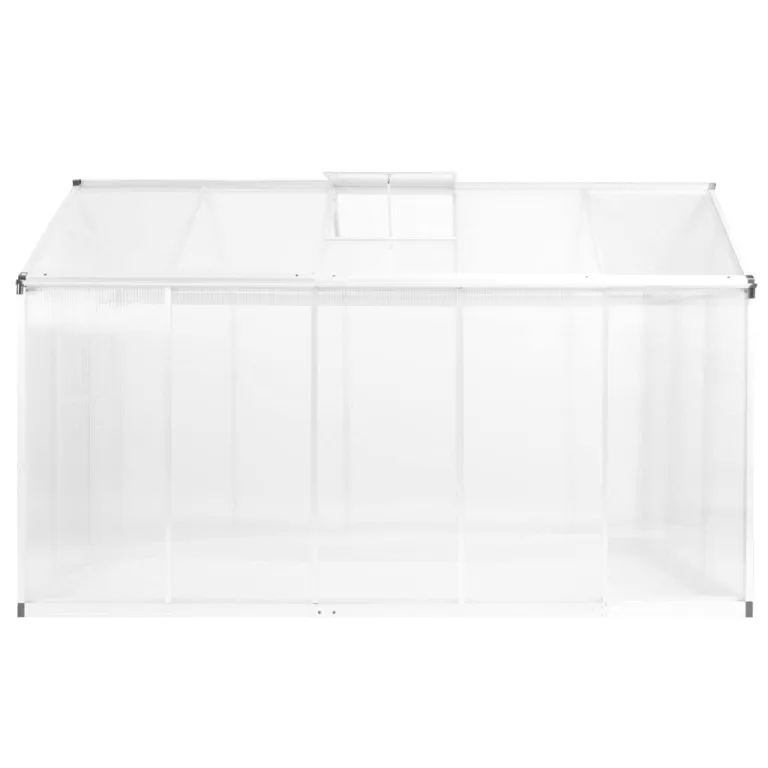 Gewächshaus Aluminium mit UV-beständigen Polycarbonatplatten 302x190x195 cm, 11,19 m³ Volumen, stabiles Garten Treibhaus mit Lüftungsfenster für Tomaten Gemüse Pflanzen Schutz – Bild 2