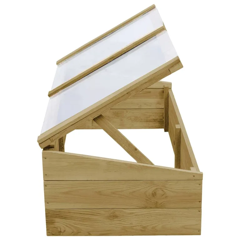 Gewächshaus aus imprägniertem Kiefernholz 100 x 50 x 35 cm mit Dach für Garten, Frühbeet, Gemüse und Pflanzen, wetterfest, frostschutz, geeignet für Balkon, Terrasse und Outdoor – Bild 4