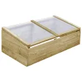 Gewächshaus aus imprägniertem Kiefernholz 100 x 50 x 35 cm mit Dach für Garten, Frühbeet, Gemüse und Pflanzen, wetterfest, frostschutz, geeignet für Balkon, Terrasse und Outdoor - Thumbnail 7