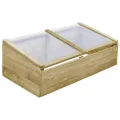 Gewächshaus aus imprägniertem Kiefernholz 100 x 50 x 35 cm mit Dach für Garten, Frühbeet, Gemüse und Pflanzen, wetterfest, frostschutz, geeignet für Balkon, Terrasse und Outdoor - Thumbnail 1