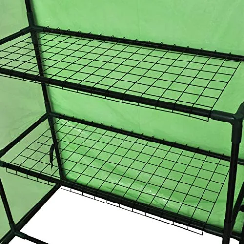 Begehbares Gewächshaus mit 4 Regalen, pulverbeschichteter Stahlrahmen, UV- und frostbeständige PVC-Abdeckung, 120x80x190 cm, Garten, Terrasse, Pflanzen und Gemüse Schutz – Bild 10