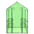 Begehbares Gewächshaus mit 4 Regalen, pulverbeschichteter Stahlrahmen, UV- und frostbeständige PVC-Abdeckung, 120x80x190 cm, Garten, Terrasse, Pflanzen und Gemüse Schutz - Thumbnail 7