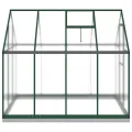 Gewächshaus mit Fundamentrahmen Aluminium grün 224x169x202 cm mit Polycarbonatplatten, Lüftungsfenster, Flügeltür und wetterfestem Schutz für Garten, Pflanzen, Gemüse und Tomatenaufzucht - Thumbnail 3