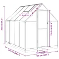 Gewächshaus mit Fundamentrahmen Aluminium grün 224x169x202 cm mit Polycarbonatplatten, Lüftungsfenster, Flügeltür und wetterfestem Schutz für Garten, Pflanzen, Gemüse und Tomatenaufzucht - Thumbnail 8