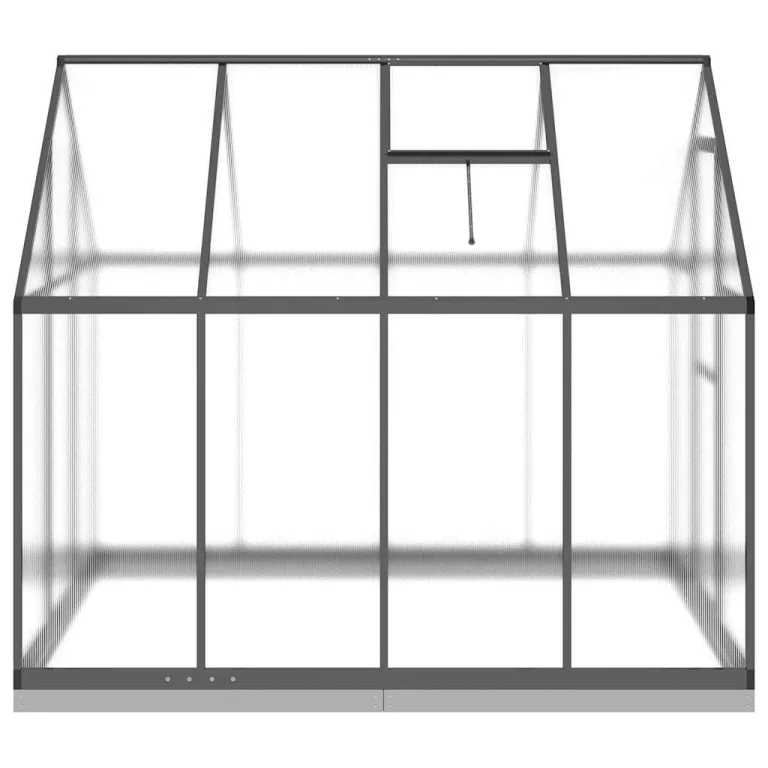 Gewächshaus mit Fundamentrahmen Anthrazit 224x169x202 cm Alu, UV-beständig, mit Lüftungsfenster und Flügeltür, wetterfestes Treibhaus für Garten, Balkon, Terrasse – Bild 3