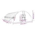 Gewächshaus mit Stahlrahmen Weiß 60 m² 10x6x2,85 m, witterungsbeständiges Treibhaus mit PE-Folie Schutz für Pflanzen, Gemüse, Tomaten im Garten, mit aufrollbaren Fenstern und Tür - Thumbnail 9