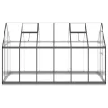 Gewächshaus mit Fundamentrahmen Anthrazit 334x169x202 cm Alu mit UV-beständigen Polycarbonatplatten für Garten und Terrasse, wetterfestes Treibhaus mit Lüftungsfenster und Flügeltür - Thumbnail 3