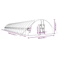 Gewächshaus mit Stahlrahmen grün 144 m² 24x6x2,85 m PE Folie UV-beständig wetterfest mit 4 Netzfenstern und Reißverschluss-Tür ideal für Garten Gemüse Pflanzen Schutz - Thumbnail 9