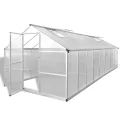 Gewächshaus Aluminium mit Polycarbonat-Platten 362x190x195 cm 13,41 m³ Volumen UV-beständig und wärmeisoliert für Garten, Balkon, Terrasse, Gemüseanbau, Tomatenhaus, Pflanzenhaus - Thumbnail 10