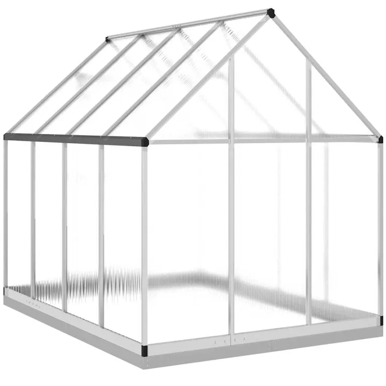 Gewächshaus mit Fundamentrahmen aus Aluminium 224x169x202cm, UV-beständige Polycarbonatplatten, 3,79 m² begehbare Anbaufläche, wetterfest und windstabil für Garten, Tomaten, Gemüse – Bild 4