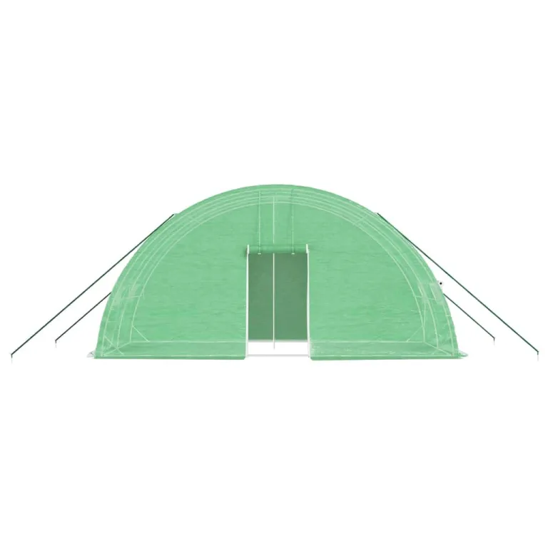 Gewächshaus mit Stahlrahmen Grün 12 m² 6x2x2,85 m, wetterfestes Treibhaus Outdoor mit PE-Folie, Fenster, Tür, frostfest, Gemüse, Tomaten, Balkon, Terrasse, Frühbeet Schutz – Bild 3