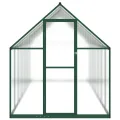 Gewächshaus mit Aluminium Rahmen und Fundamentrahmen 445x169x195 cm, UV-beständiges Polycarbonat Treibhaus für Garten und Terrasse mit Lüftungsfenster, Tür und wetterfestem Pflanzen Schutz - Thumbnail 2